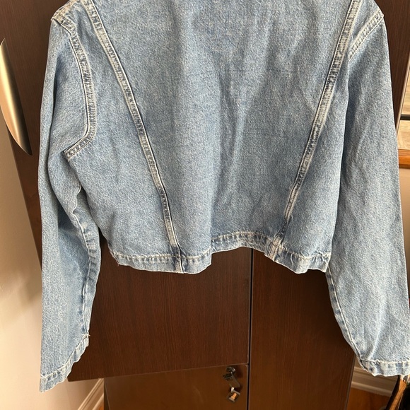 Zara Light Blue Denim Crop  Shirt Jacket - Picture 5 of 6